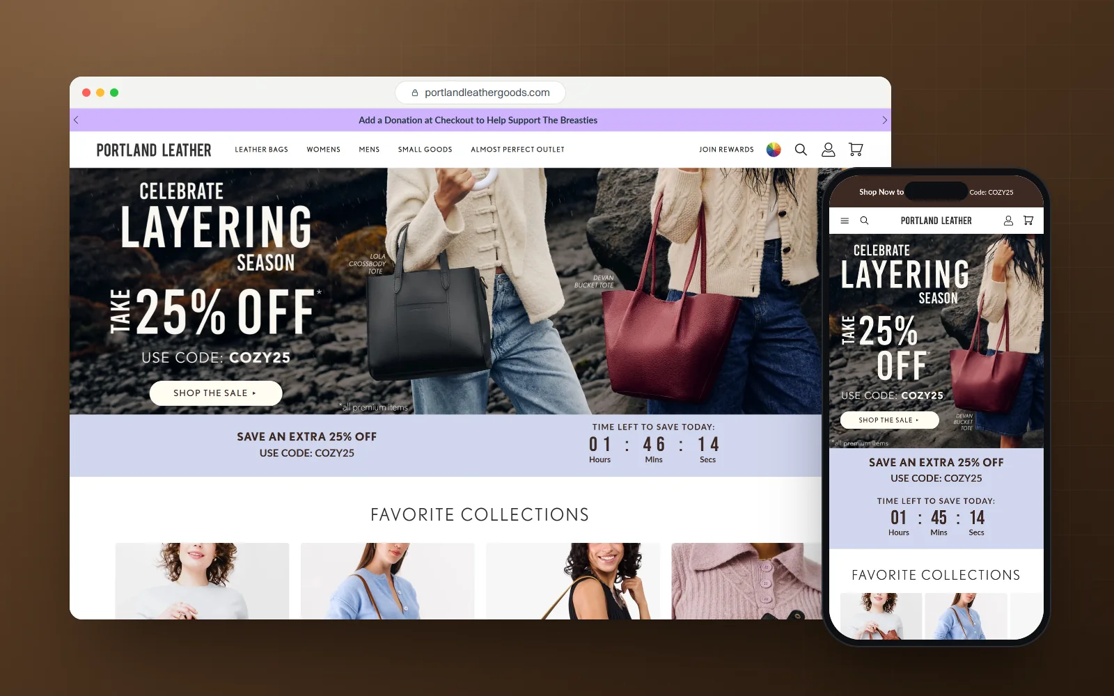 Portland Leather Goods, shopify store by GrowAndRank