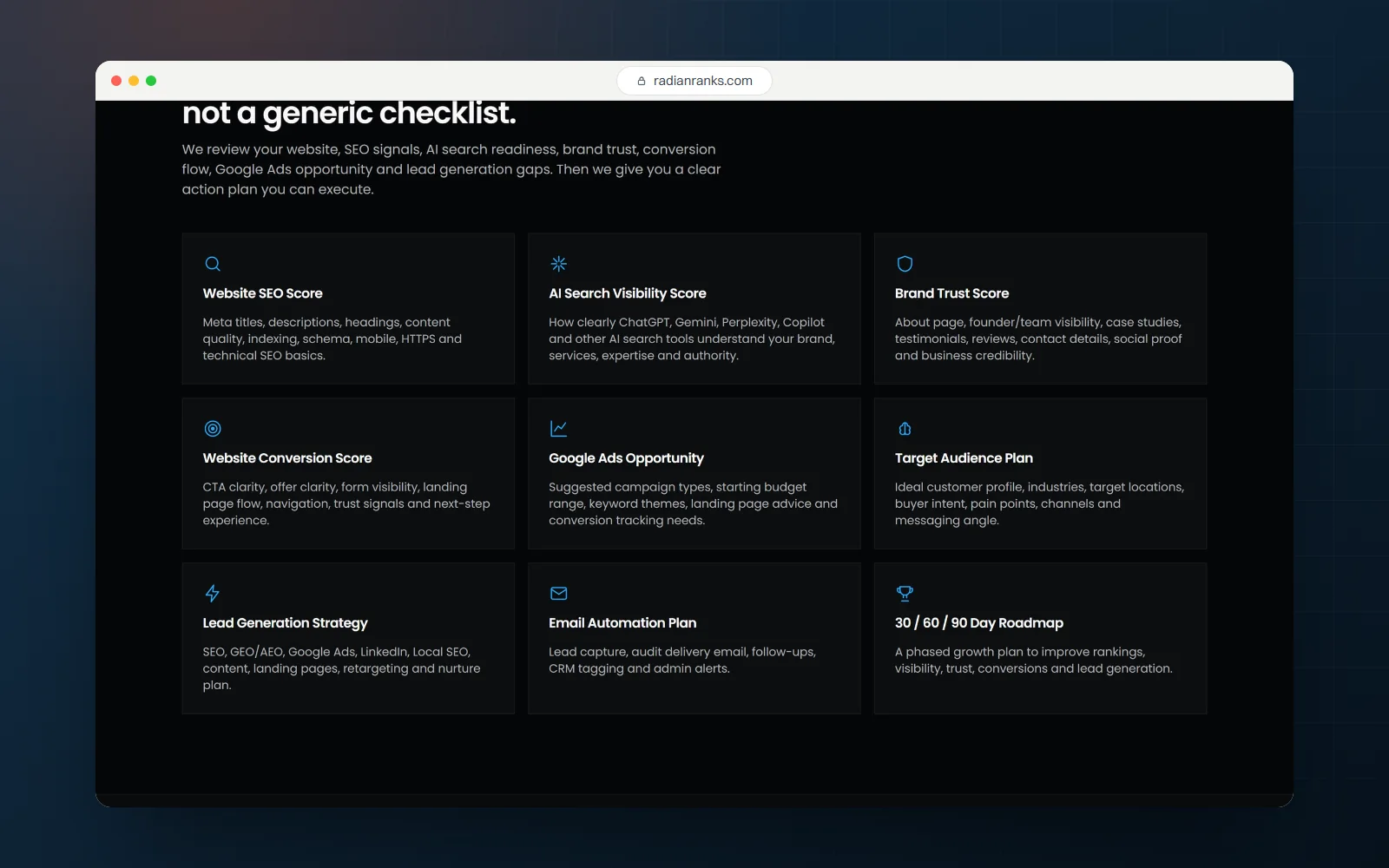Radian Ranks, desktop screen 2