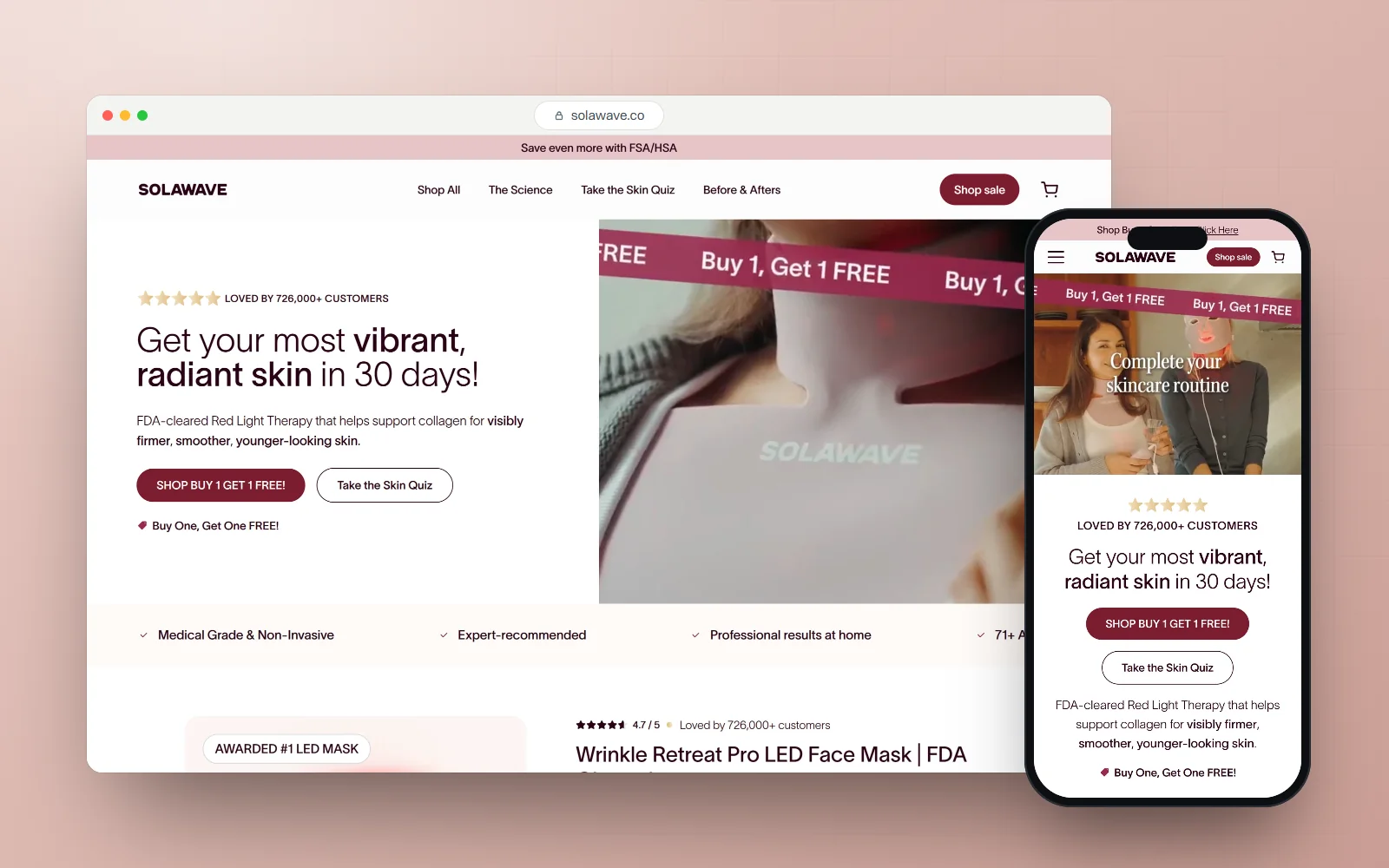 Solawave, shopify store by GrowAndRank