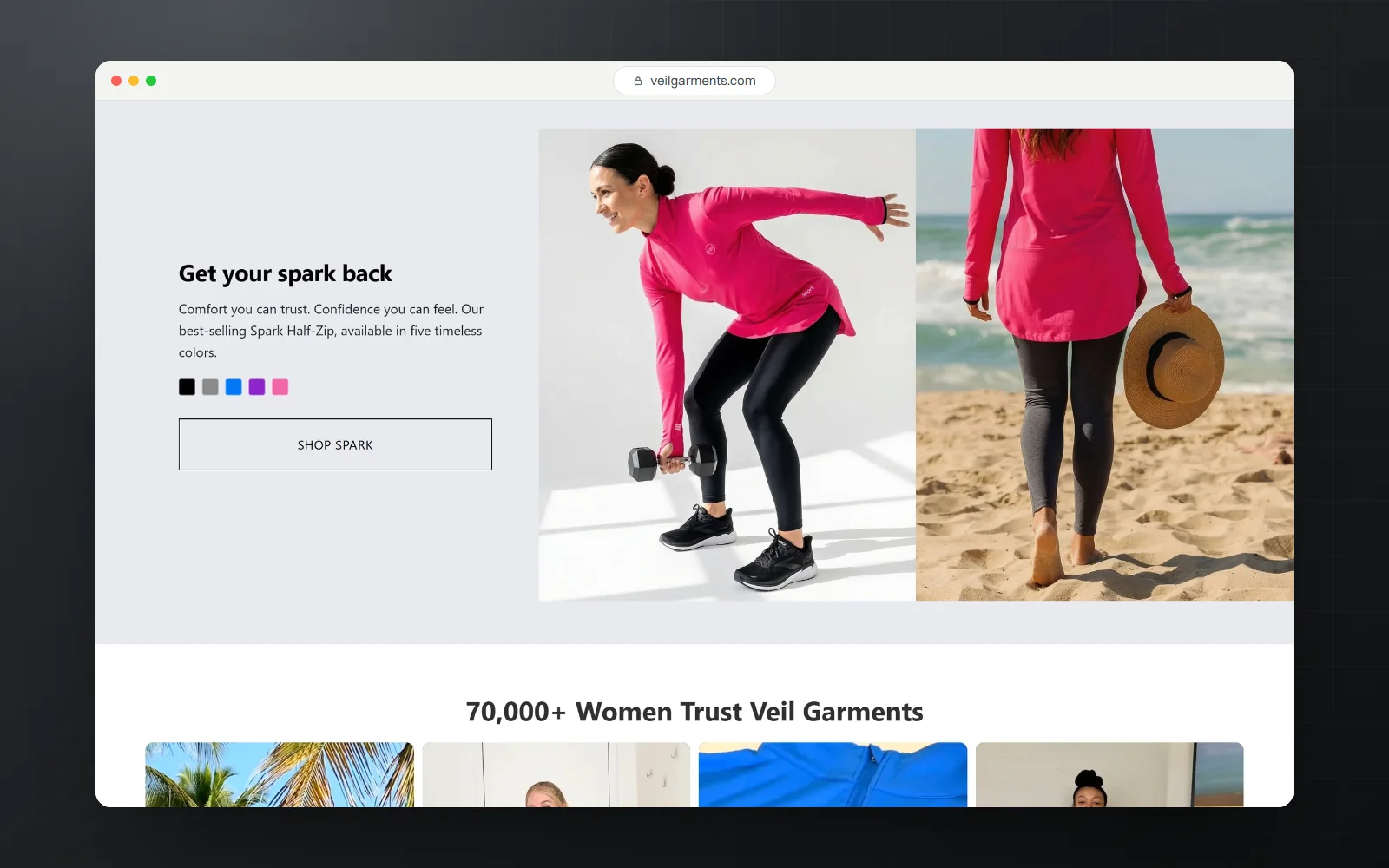 Veil Garments, desktop screen 2
